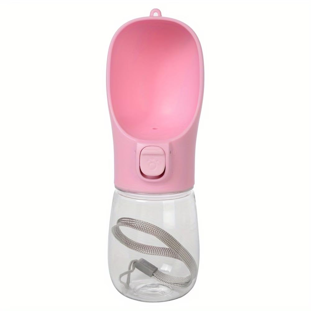 Leak-Proof Portable Dog Water Bottle with Built-in Bowl | Travel Pet Water Dispenser for Hiking, Walking & Outdoor Use | One-Hand Operation (Green)