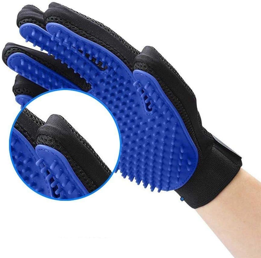 VeniCare Pet Grooming Glove - Gentle Deshedding Brush Glove - Efficient Pet Hair Remover Mitt - Massage Tool with Enhanced Five Finger Design - Perfect for Dogs & Cats with Long & Short Fur