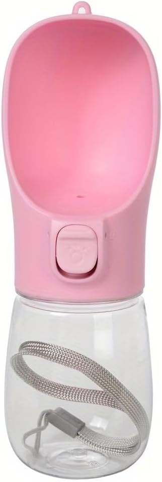 Leak-Proof Portable Dog Water Bottle with Built-in Bowl | Travel Pet Water Dispenser for Hiking, Walking & Outdoor Use | One-Hand Operation (Green)