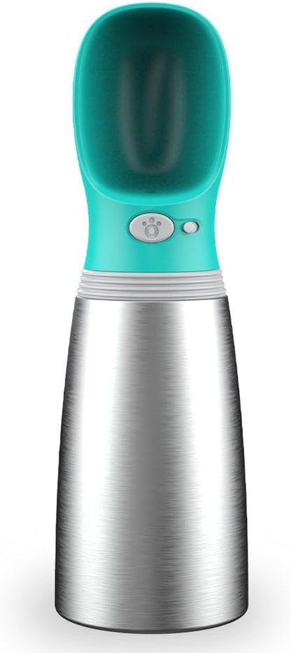 Dog Water Bottle, 23.67 oz Portable Stainless Steel Pet Water Dispenser
