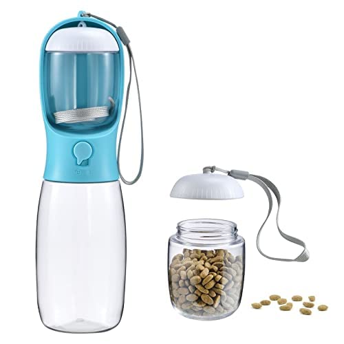 Cibaabo Dog Water Bottle Portable with Food Container & Filter for Travel
