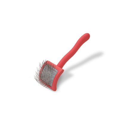 Chris Christensen Big G Dog Slicker Brush for Dogs (Goldendoodles, Labradoodles, Poodles), Groom Like a Professional, Fluff Detangle Style, Saves Time Energy, Coral, Large