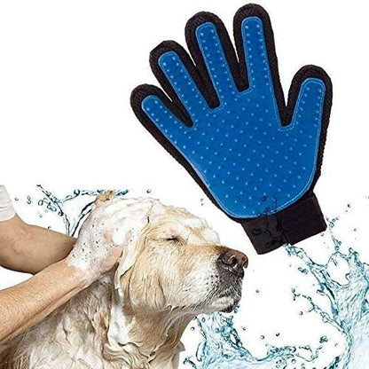 1 Pair Pet Hair Remover Gloves Dog Cat Brush Bath Grooming Massage Cleaning Tool Pet Hair Brush Fur Remover Gloves Massage Grooming Soft Silicone Carding Tool for Kitten Puppy (Pink)