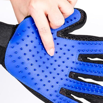 Best Pets grooming & cleaning Glove for Dogs,horse,cats, Gentle deshedding gloves & Massage Mitt-for bathing ,Message & Shedding hair for Wet & Dry Grooming-upgraded 259-Tips for Long&Short hairs.