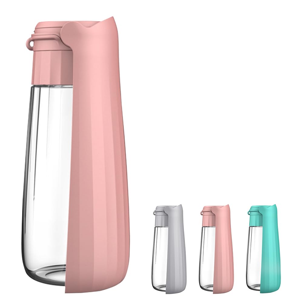Dog Water Bottle Portable for Walking Pet Travel 19 OZ Leak proof Water Bottle Bowl with Drinking Feeder Cat Puppy Water Dispenser for Hiking Camping Blue