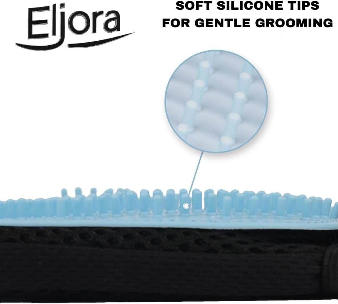 Pet Grooming Gloves (Pair – Left & Right) – 260 Silicone Tips, Dog & Cat Hair Remover, Deshedding & Massage Glove for Long & Short Hair Pets