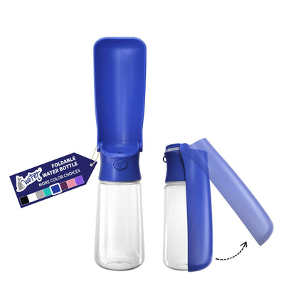 WePet Foldable Portable Dog Water Bottle Puppy Water Dispenser with Drinking Feeder, 12 OZ, High-Temperature Resistant Leak Proof for Pets Outdoor Walking, Hiking, Travel, Food Grade Plastic BPA Free
