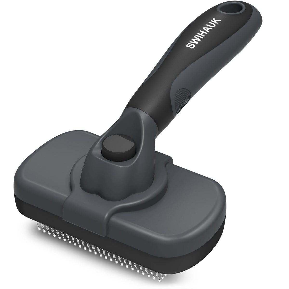 Swihauk Self Cleaning Slicker Brush for Dogs & Cats - Skin Friendly Deshedding and Grooming Brush for Haired Pets, Pet Supplies Accessory, Black