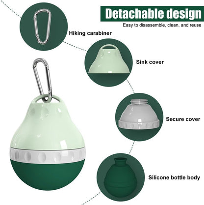 DONGKER Dog Water Bottle,200ML Leakproof Pet Travel Bottle with Foldable Silicone Body & Hanging Buckle for Small Pets Outdoor Walking Hiking Travel