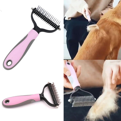 7 PCS Dog Brush Dog Grooming Kits,Dog Shedding Brush，Self-Cleaning Brush with Nail Clipper, Flea Comb and Shampoo Bath Brush