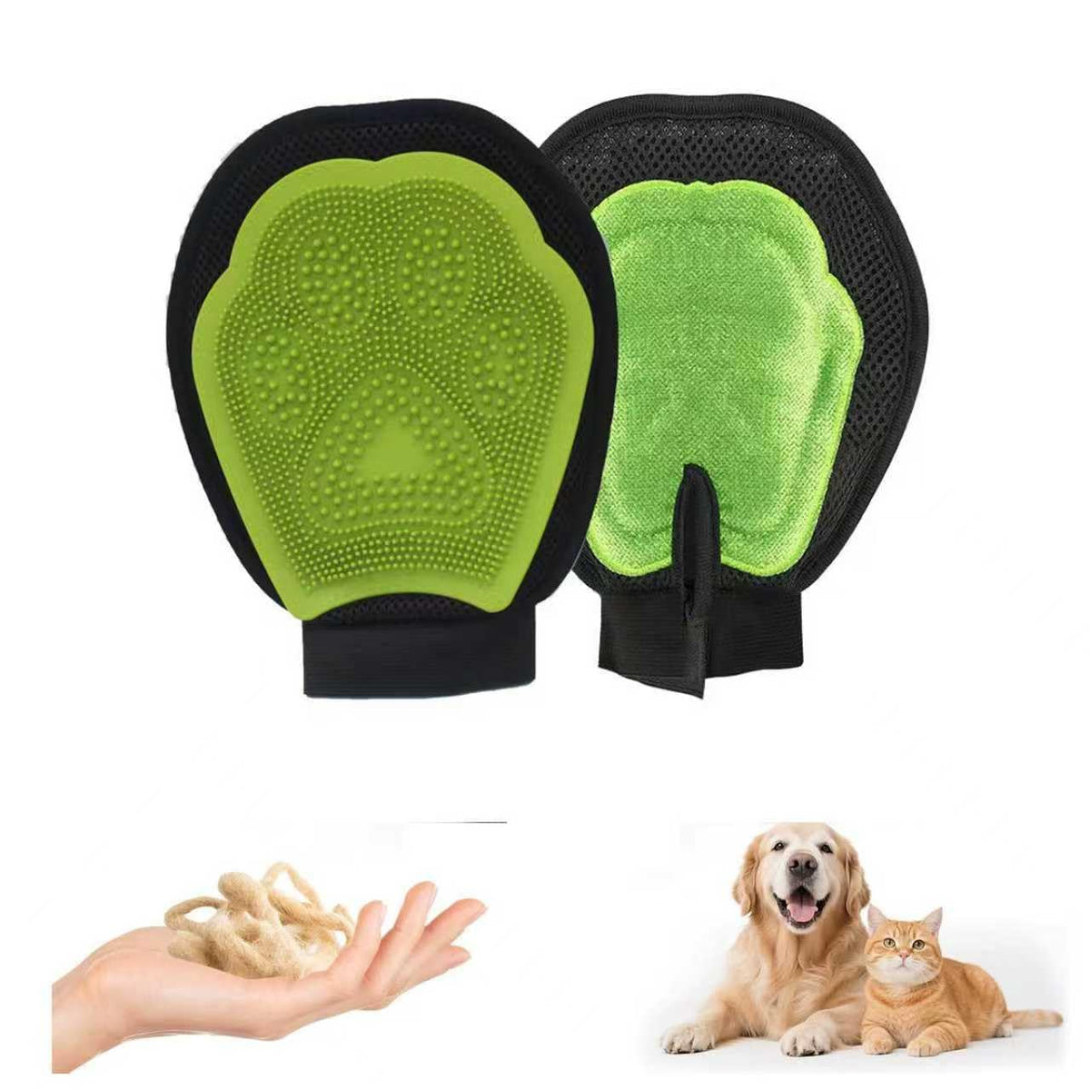 Pet Hair Remover Gloves Bath Brush Gentle Shedding Brushes,Pet Hair Remover Tool for Carpet, Curtain, Clothing, Couch, Car Seat (2PCS)