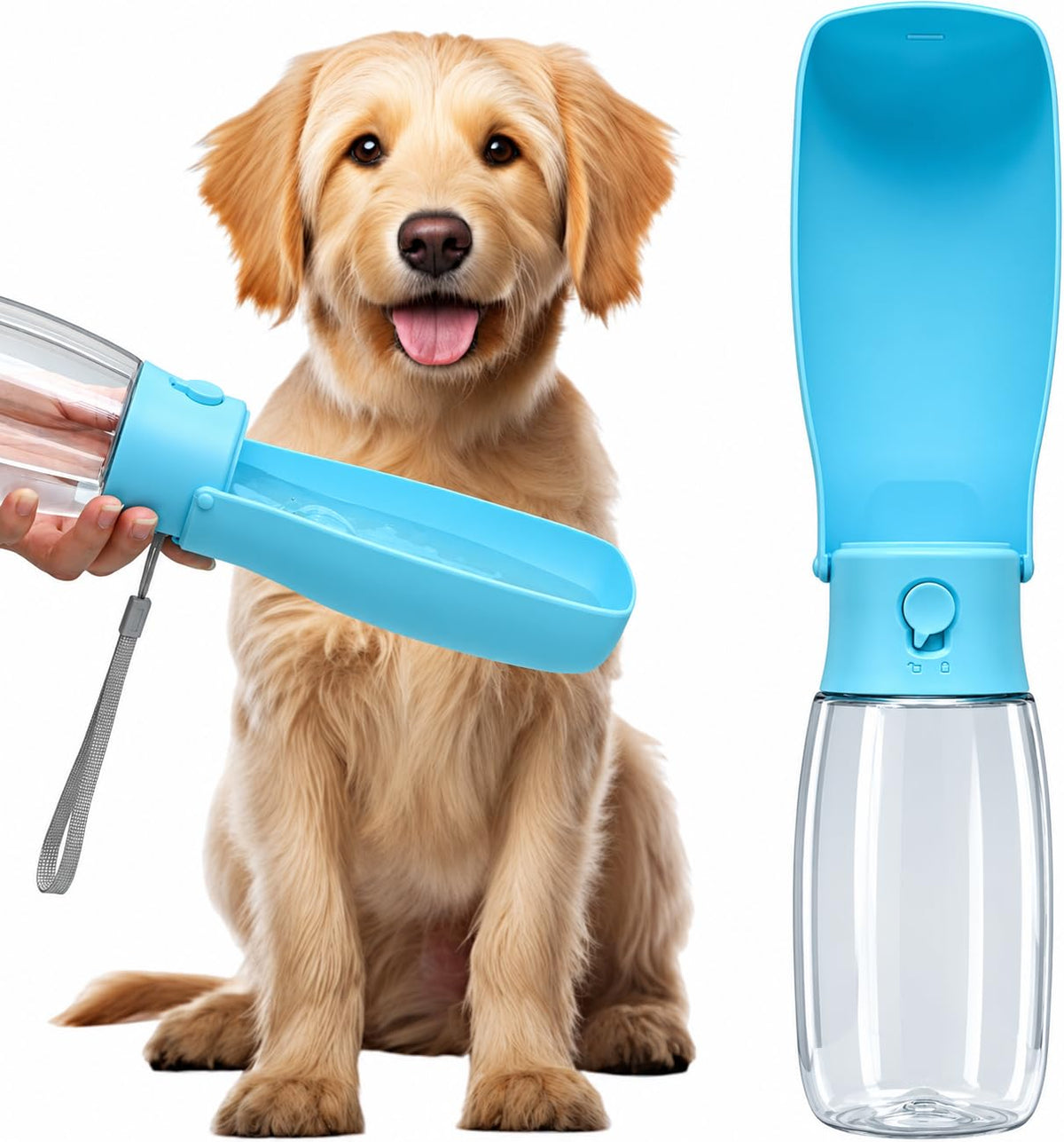 Portable Dog Water Bottle 19oz Blue