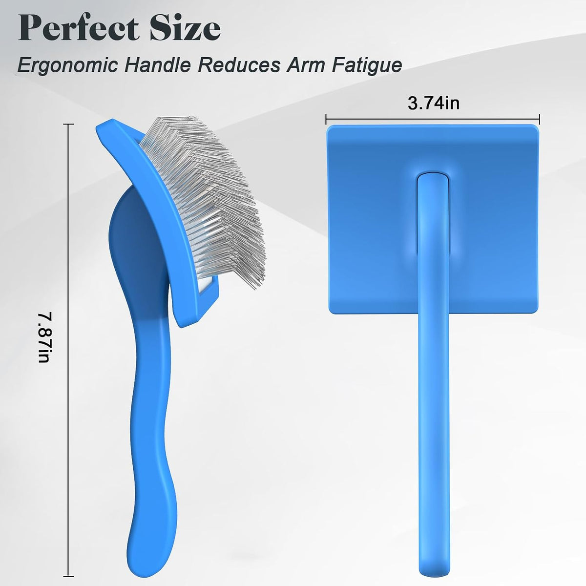 2PCS Slicker Brush for Dogs & Pet Comb,Professional Dog Grooming Brush (Goldendoodles,Poodles,Labradoodles) with Extra Long Pins to Effectively Remove Tangles, Knots and Mats (Blue, Large)