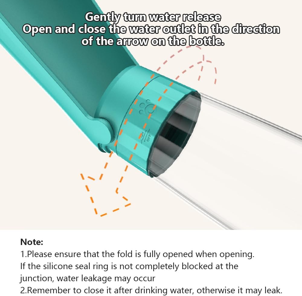 Dog Water Bottle Portable for Walking Pet Travel 19 OZ Leak proof Water Bottle Bowl with Drinking Feeder Cat Puppy Water Dispenser for Hiking Camping Blue