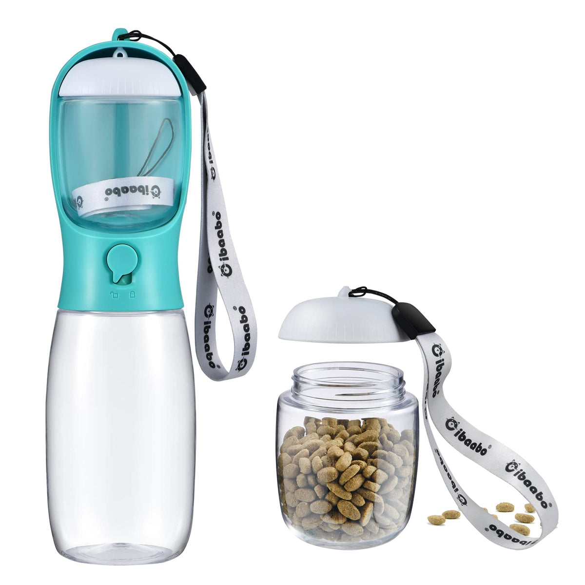 Cibaabo Dog Water Bottle Portable with Food Container & Filter for Travel