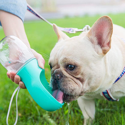Kalimdor Dog Water Bottle, Leak Proof Portable Puppy Water Dispenser with Drinking Feeder for Pets Outdoor Walking, Hiking, Travel, Food Grade Plastic (12oz Pink)