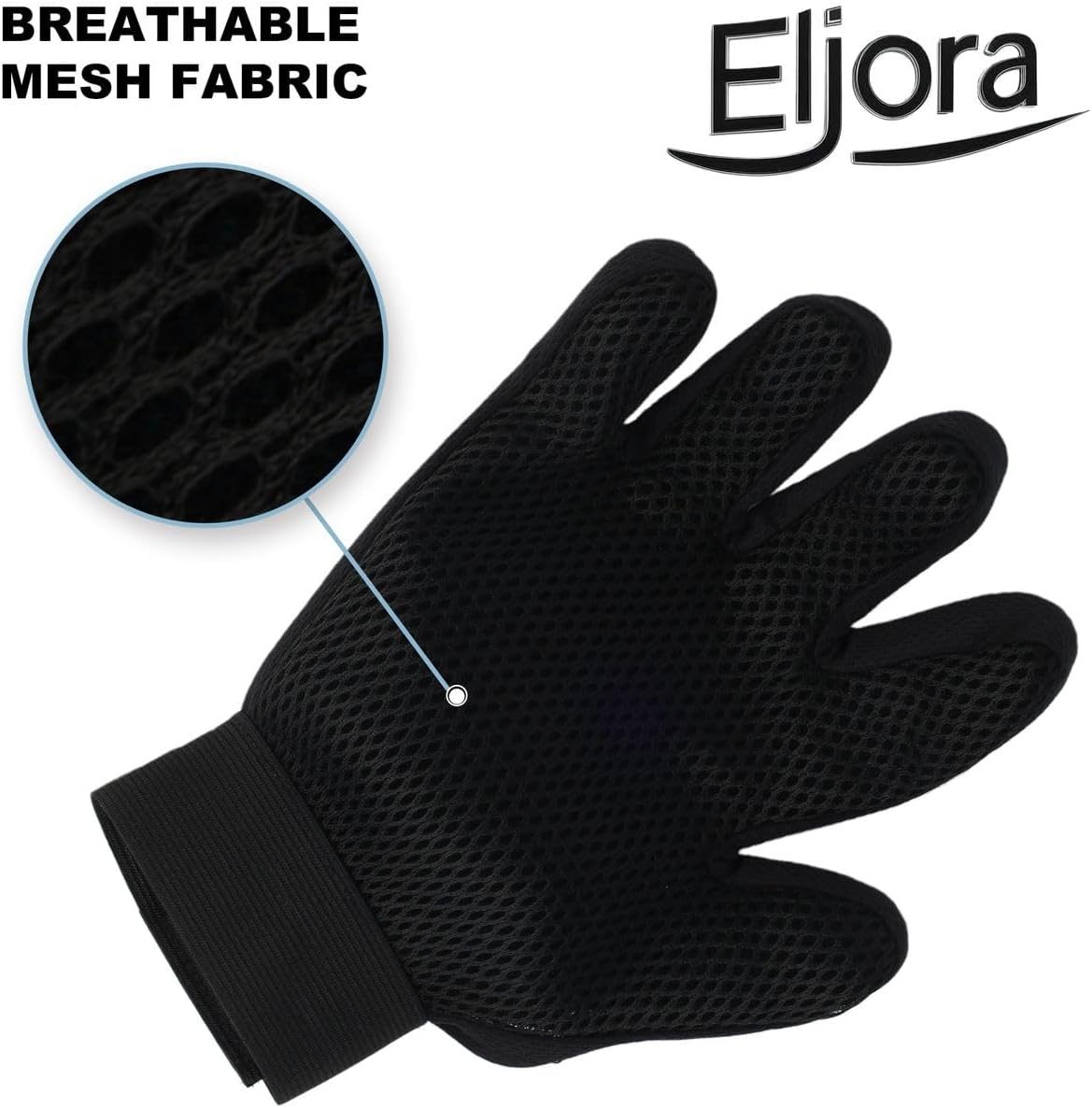 Pet Grooming Gloves (Pair – Left & Right) – 260 Silicone Tips, Dog & Cat Hair Remover, Deshedding & Massage Glove for Long & Short Hair Pets