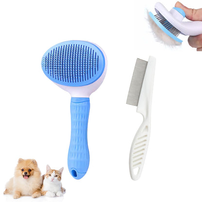 Dog & Cat Brush,Pet Grooming Kit 4PCS- Dog Brush for Shedding| A Pair Pet Hair Removal Gloves| Metal Comb for dog.Removes Undercoat, Tangled, Dirt and Massages. All hair Types