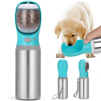 Portable Dog Water Bottle, 14 OZ Stainless Steel Pet Water Dispenser