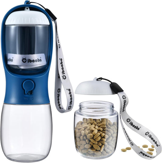 Cibaabo Dog Water Bottle Portable with Food Container & Filter for Travel