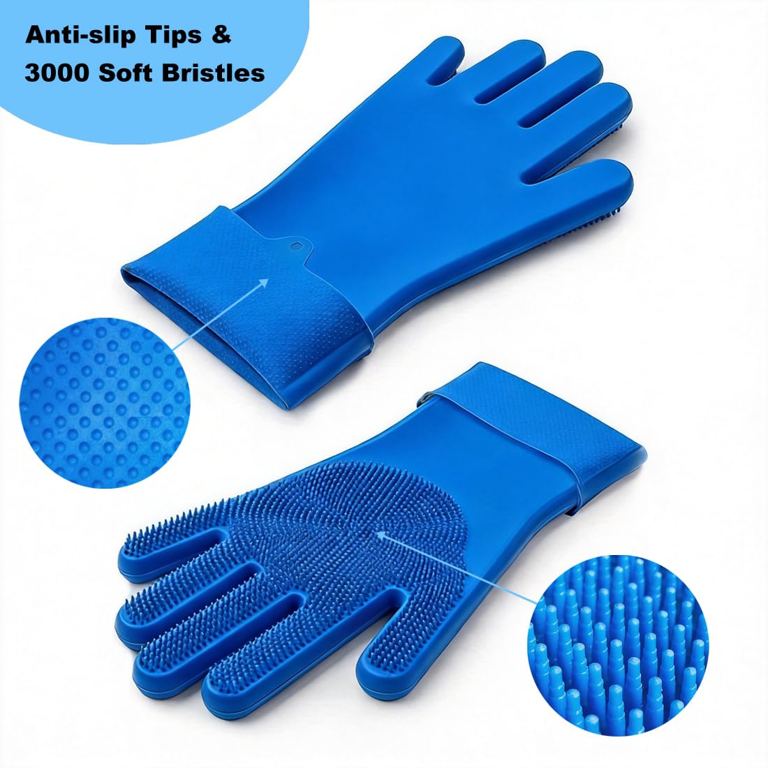 3Pcs Dog Bath Brush Set for Dogs and Cats