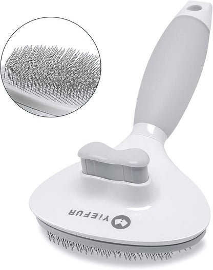 Cat Brush for Shedding, Self Cleaning Brush for Long & Short Hair Cats