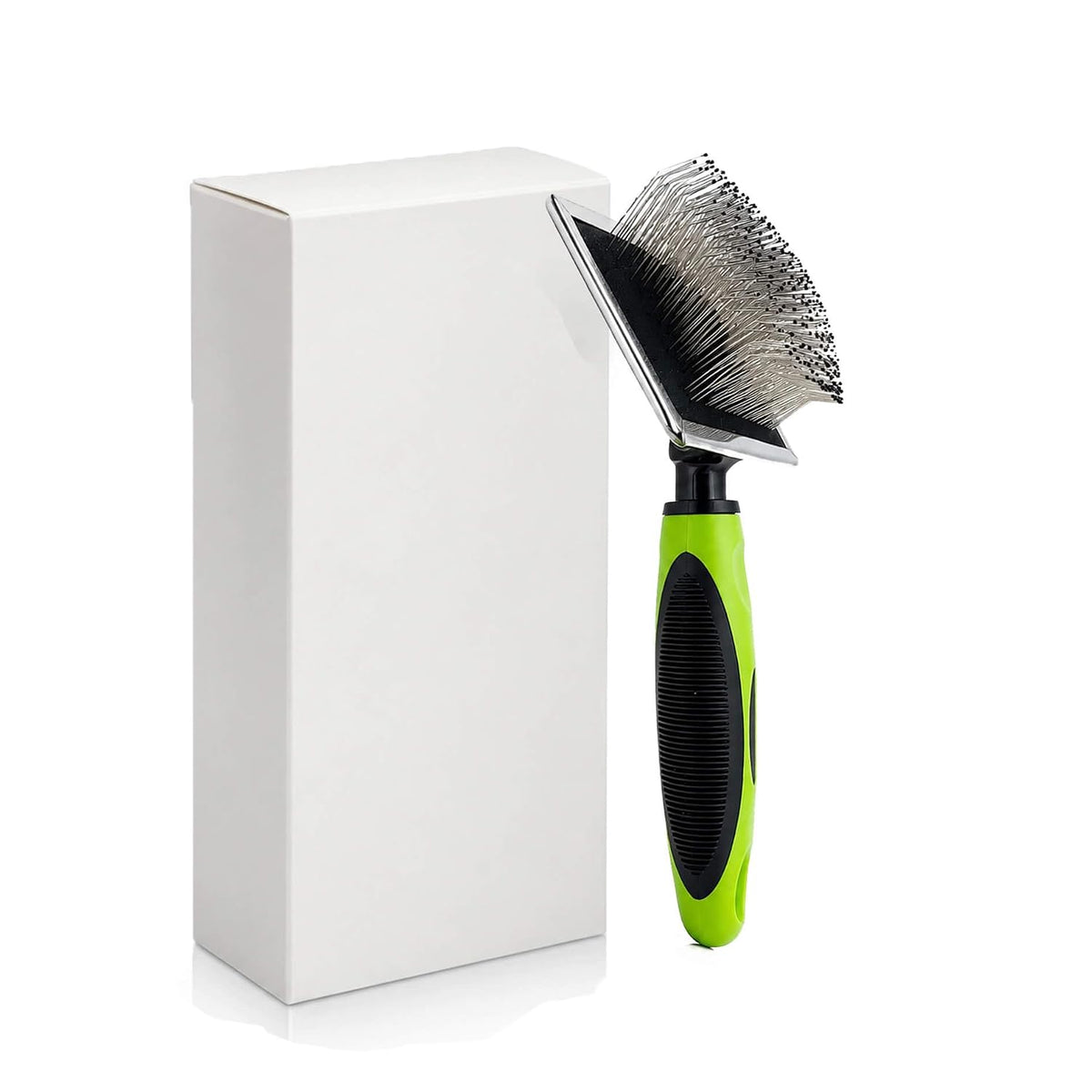 Slicker Brushes for Dogs & Cats, Pain‑Free Pet Grooming Brush with Angled Ball‑Tipped Pins, Removes Mats, Tangles & Loose Fur for Medium to Long‑Haired Pets