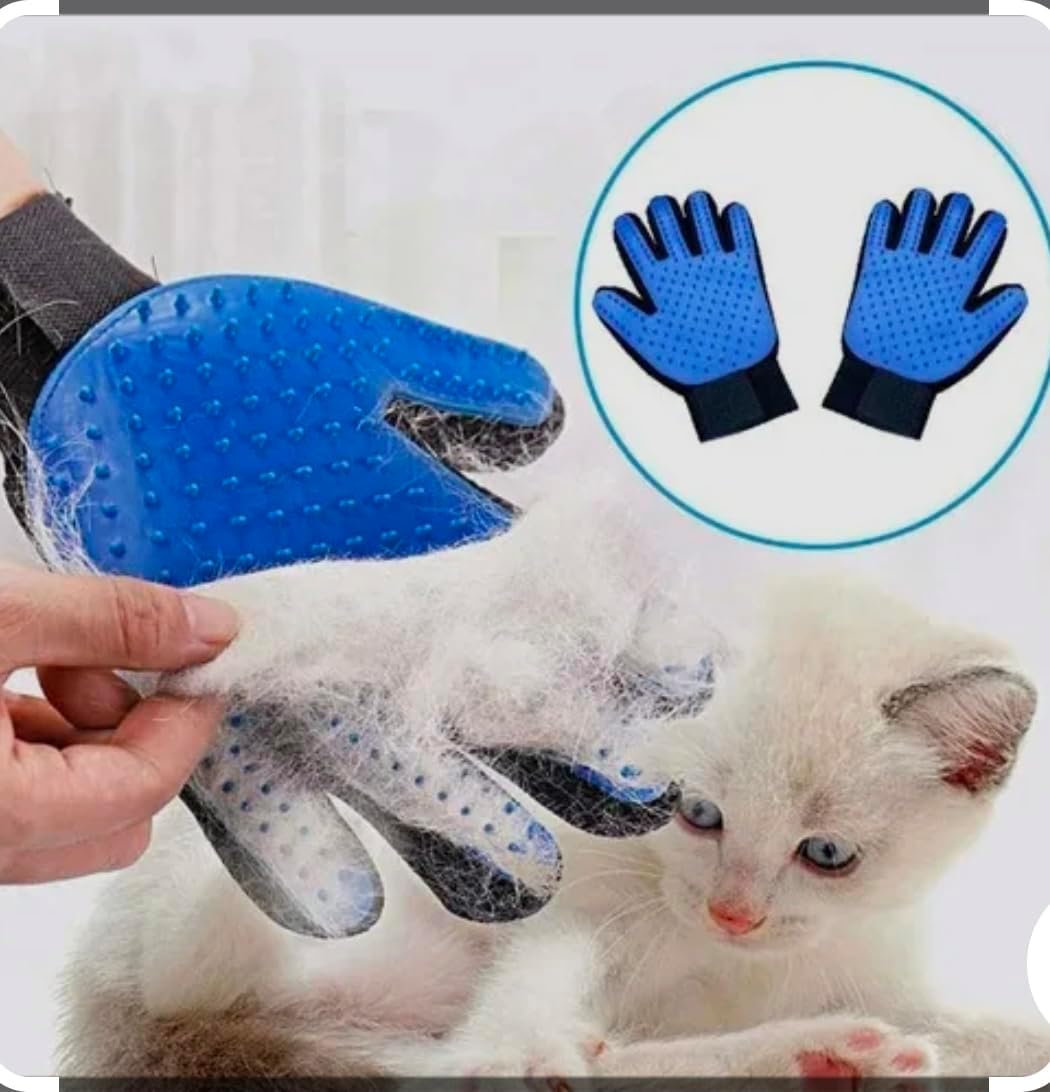 Dog Grooming Gloves – Pet Hair Remover for Dogs & Cats – Deshedding Glove for Shedding Fur, Bath & Massage – Silicone Brush for Short & Long Hair – 1 Pair