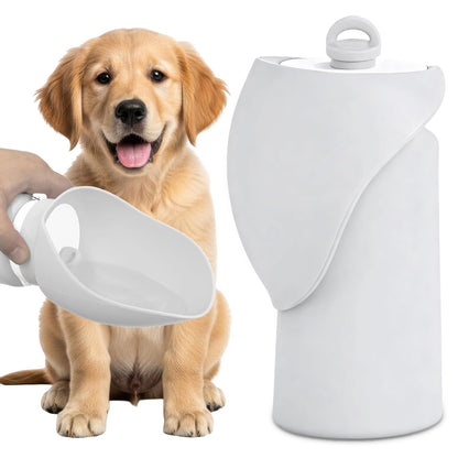 Dog Water Bottle, Leakproof Portable Water Bowl for Dog, Lightweight Water Bottle for Dogs, Food Grade Silicone, Collapsible Travel Pet Water Bottle for Outdoor Hiking Camping (Grey, 18.6 Ounces)