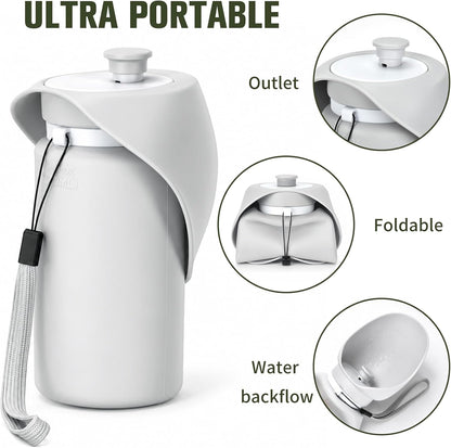 kissleaf Portable Dog Water Bottle, Collapsible, for Walks & Hiking, 550ml