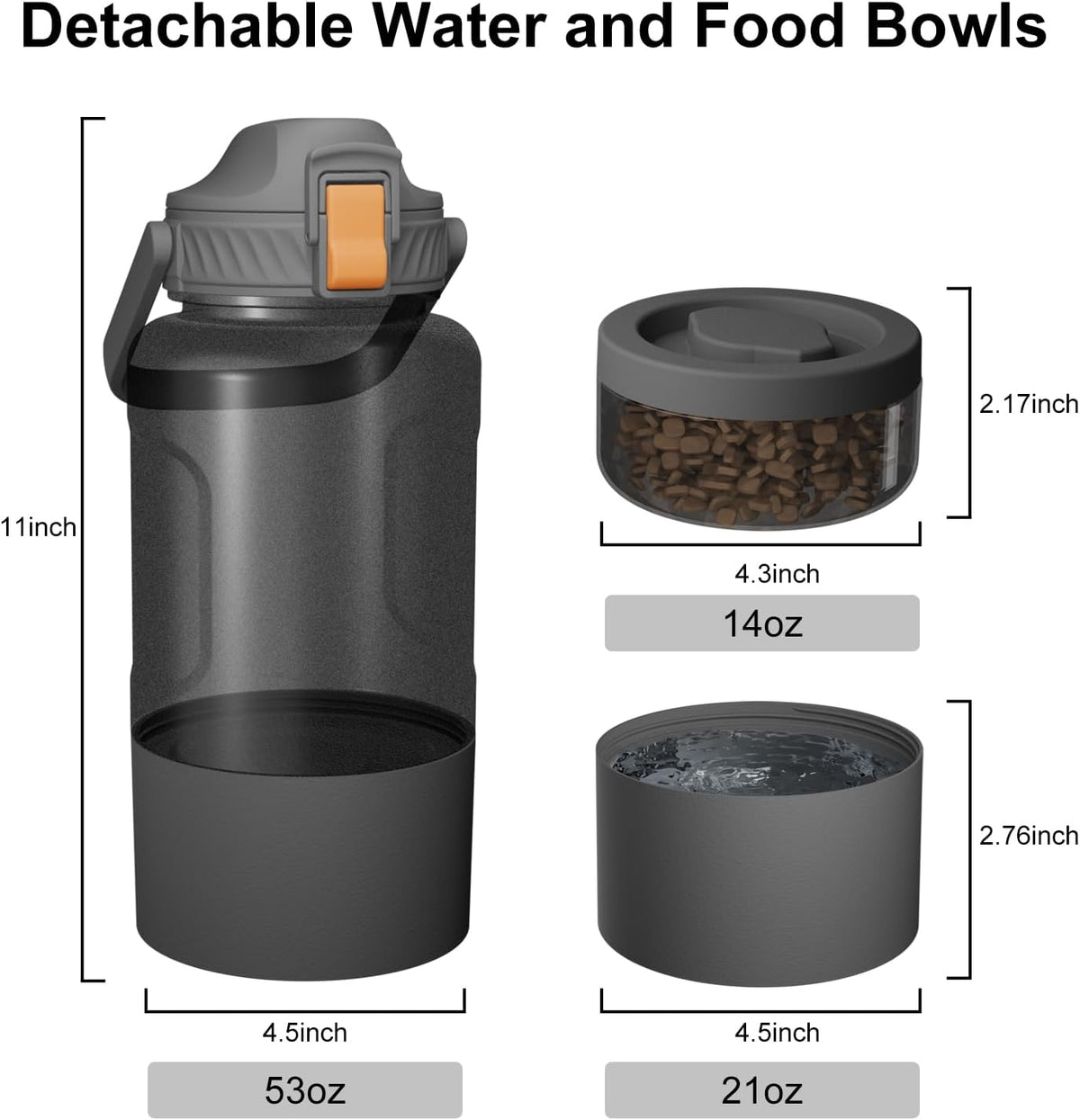 Cibaabo 53oz Large Dog Water Bottle for All Day Travel Feeding & Hydration
