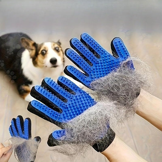 2 Pack Pet Deshedding Massage Grooming Gloves for Dogs & Cats, Floating Hair Remover Tool, Cat Cleaning Grooming Gloves, Pet Massage & Petting Gloves, Deshedding Glove Brush