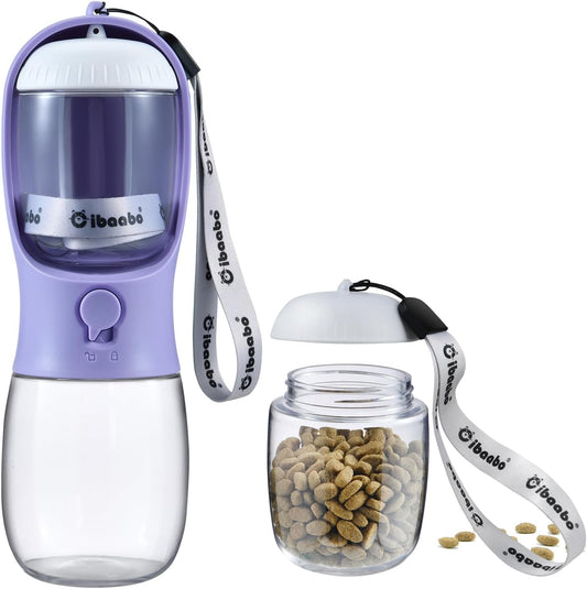 Cibaabo Dog Water Bottle Portable with Food Container & Filter for Travel
