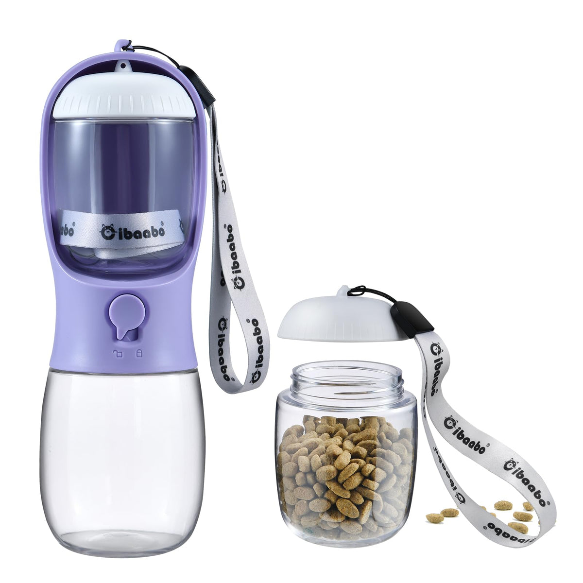 Cibaabo Dog Water Bottle Portable with Food Container & Filter for Travel