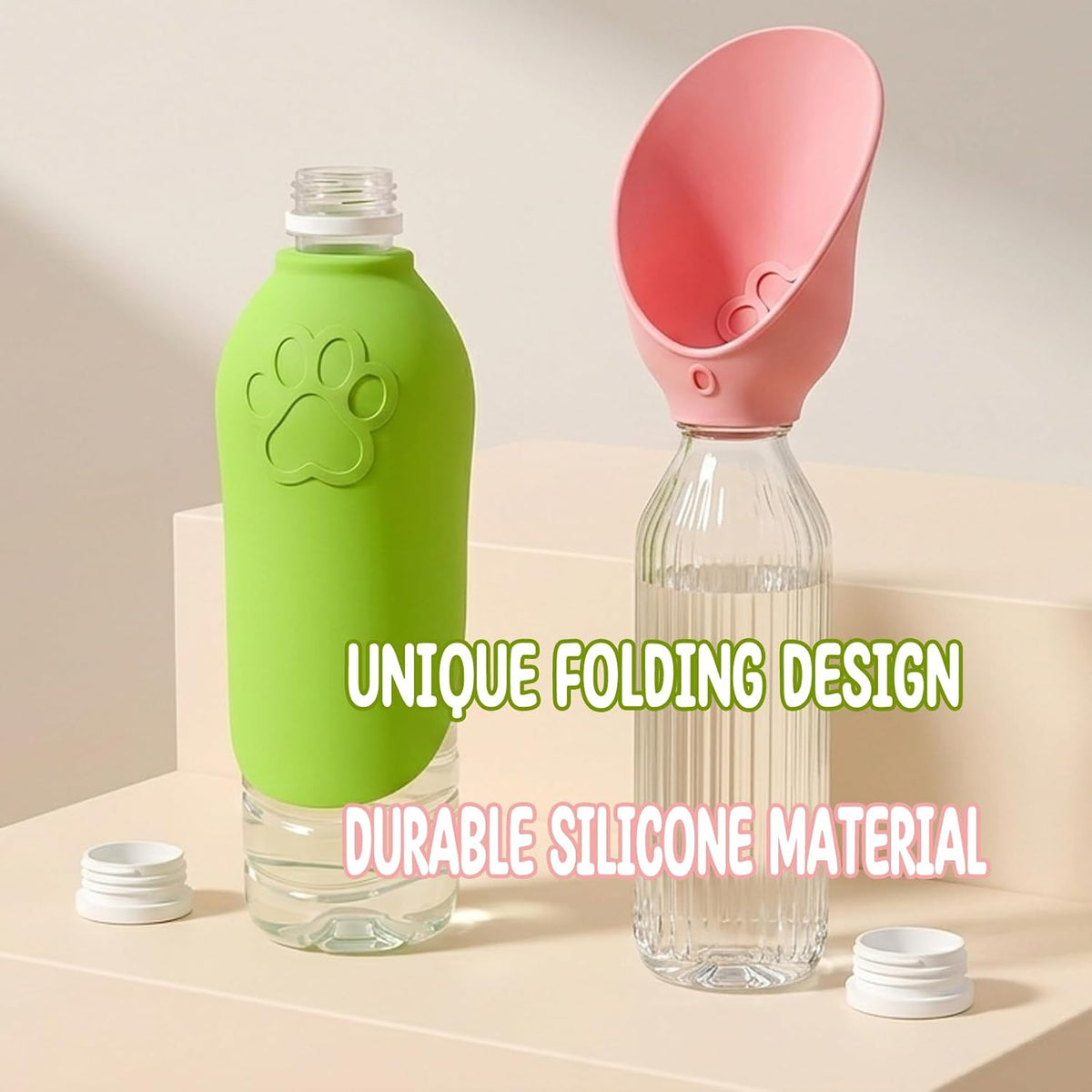 Portable Silicone Dog Water Bottle Adapter for Outdoor Travel