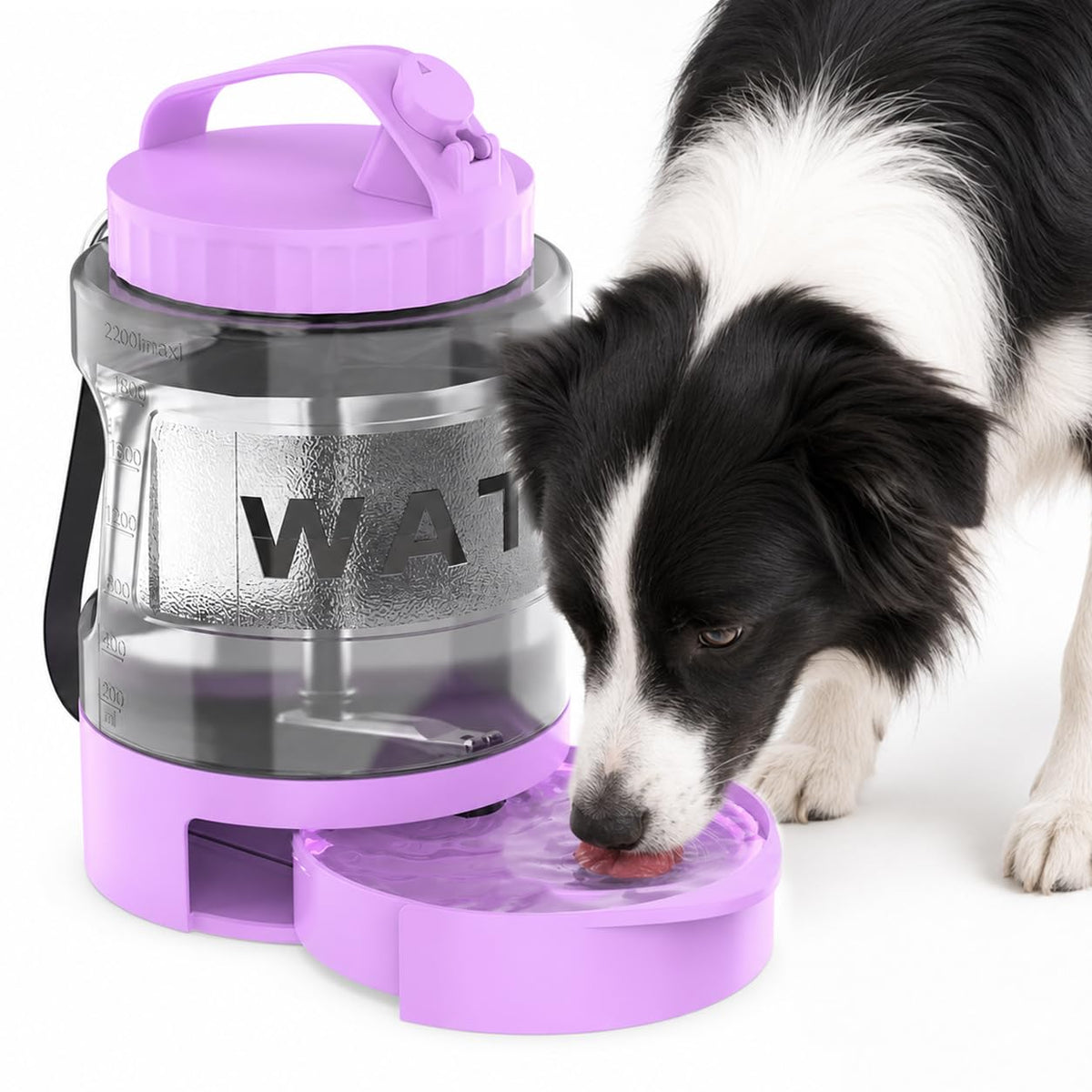 77 oz Portable Dog Water Bottle, 2.2L Dog Travel Water Dispenser Olive Green