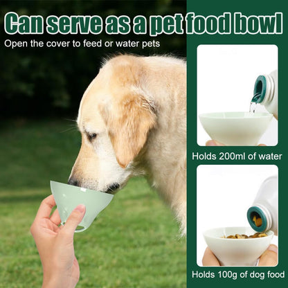 DONGKER Dog Water Bottle,200ML Leakproof Pet Travel Bottle with Foldable Silicone Body & Hanging Buckle for Small Pets Outdoor Walking Hiking Travel