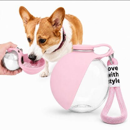 Portable Dog Water Bottle Pet Travel Water Bowl Dog Water Bottle (Blue, 02)