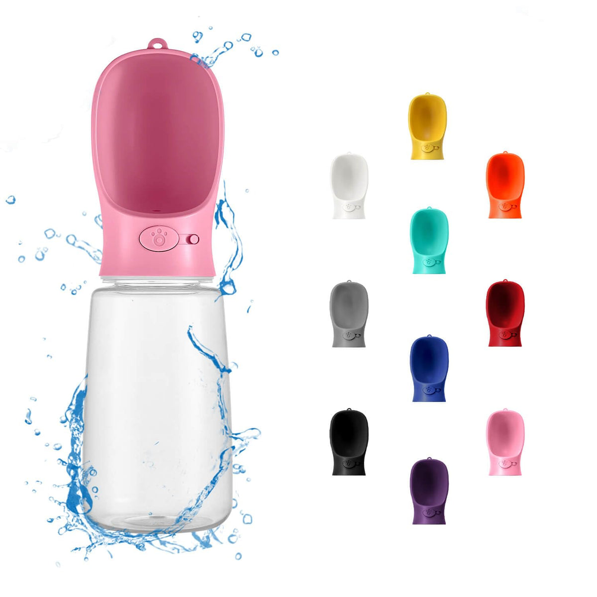 WePet Portable Dog Water Bottle, 19 OZ, Leak Proof Puppy Water Dispenser with Drinking Feeder for Pets Outdoor Walking, Hiking, Travel, Food Grade Plastic