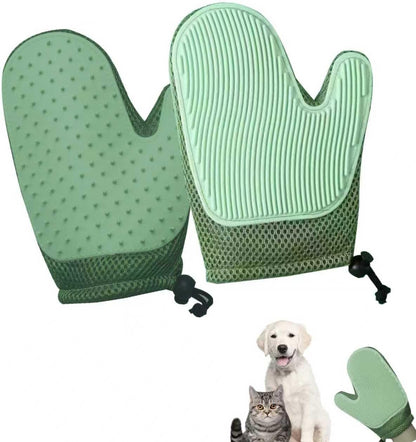 Pet Hair Remover Gloves Bath Brush Gentle Shedding Brushes,Pet Hair Remover Tool for Carpet, Curtain, Clothing, Couch, Car Seat (2PCS)