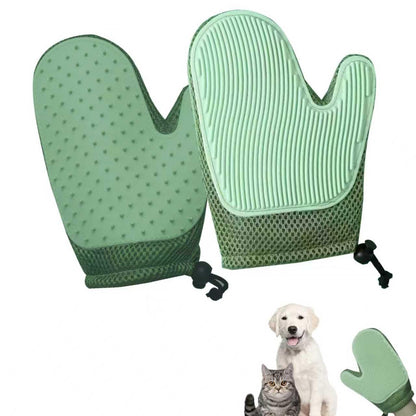 Pet Hair Remover Gloves Bath Brush Gentle Shedding Brushes,Pet Hair Remover Tool for Carpet, Curtain, Clothing, Couch, Car Seat (2PCS)