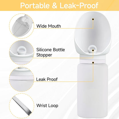 Dog Water Bottle, Leakproof Portable Water Bowl for Dog, Lightweight Water Bottle for Dogs, Food Grade Silicone, Collapsible Travel Pet Water Bottle for Outdoor Hiking Camping (Grey, 18.6 Ounces)