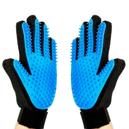 1 Pair Pet Hair Remover Gloves Dog Cat Brush Bath Grooming Massage Cleaning Tool Pet Hair Brush Fur Remover Gloves Massage Grooming Soft Silicone Carding Tool for Kitten Puppy (Pink)