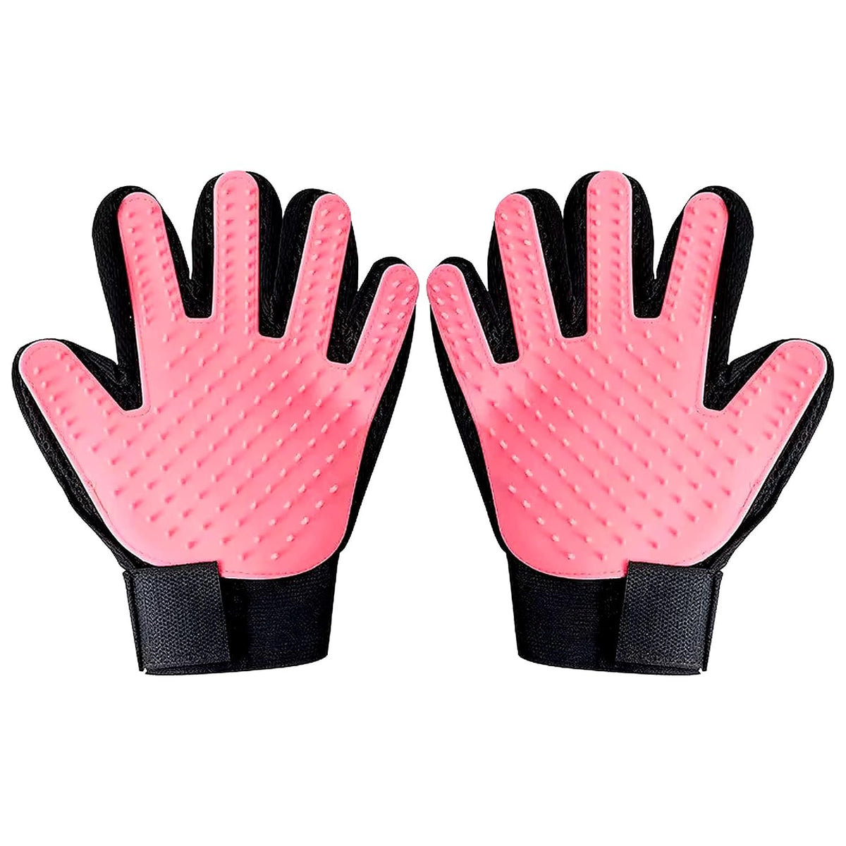 Pet Grooming Gloves – Deshedding & Bath Brush Gloves for Dogs, Cats & Horses, Gentle Hair Remover & Massage Mitt (Pink)