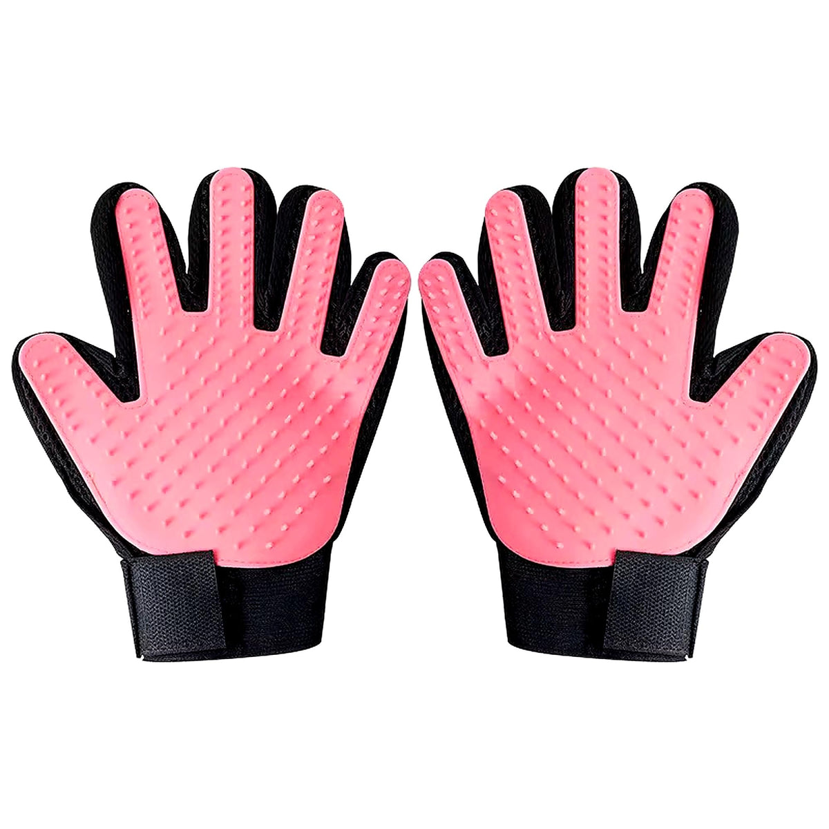 Pet Grooming Gloves – Deshedding & Bath Brush Gloves for Dogs, Cats & Horses, Gentle Hair Remover & Massage Mitt (Pink)