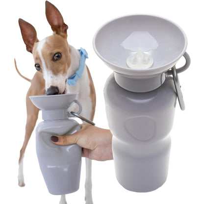 Springland 15oz Classic Portable Dog Water Bottle with Built-in Bowl, Lilac