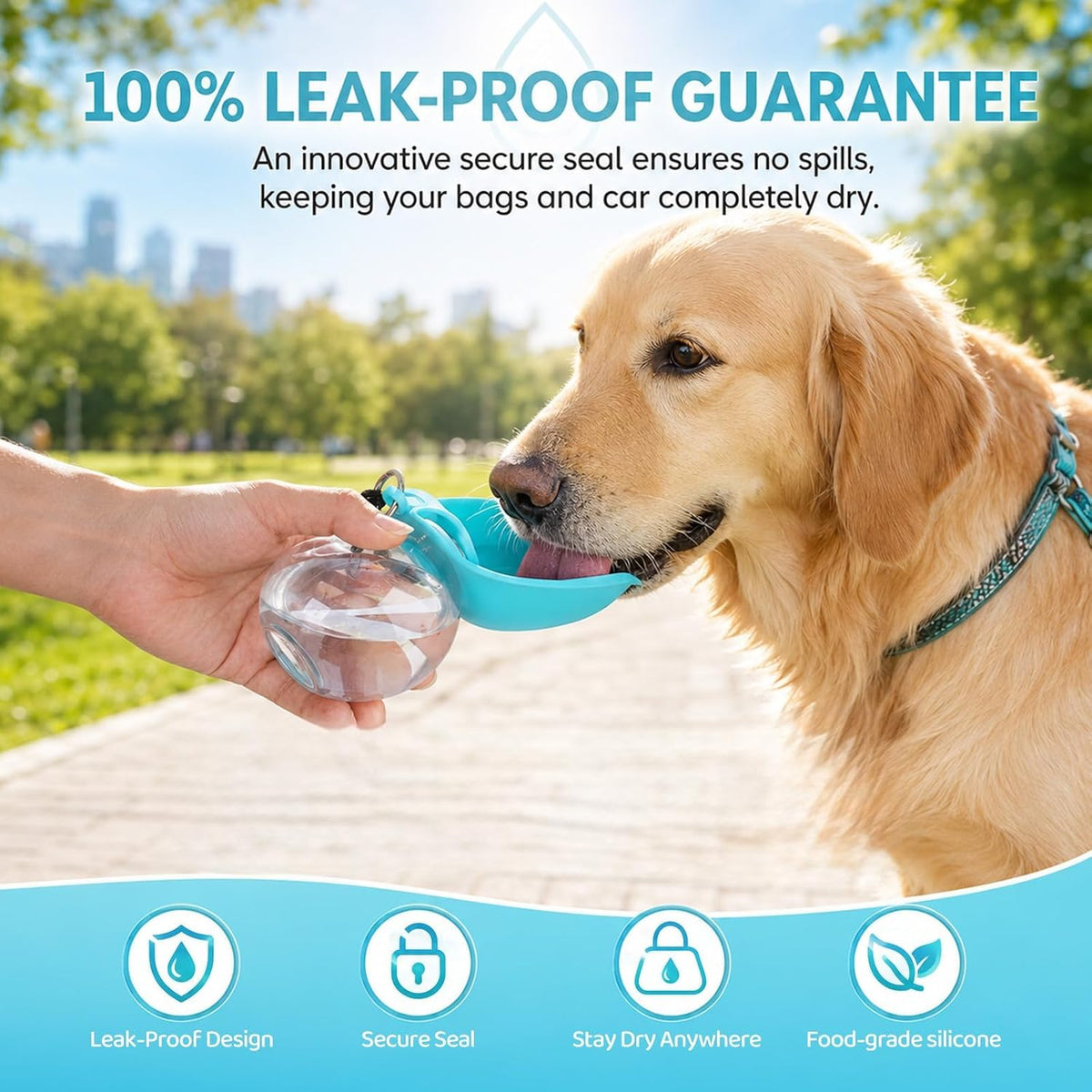 2 in 1 Portable Dog Water Bottle Tumbler, 10oz Dog Water Bottle with Silicone Foldable Bowl,for Walking Hiking Small Dog Water Bottle(Pink)