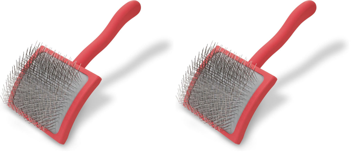 Chris Christensen Big G Dog Slicker Brush for Dogs (Goldendoodles, Labradoodles, Poodles), Groom Like a Professional, Fluff Detangle Style, Saves Time Energy, Coral, Large