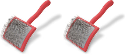 Chris Christensen Big G Dog Slicker Brush for Dogs (Goldendoodles, Labradoodles, Poodles), Groom Like a Professional, Fluff Detangle Style, Saves Time Energy, Coral, Large
