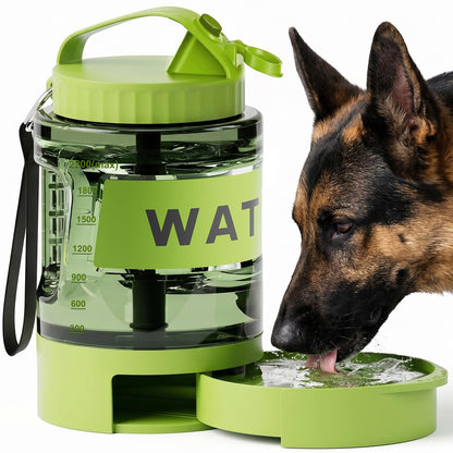 77 oz Portable Dog Water Bottle, 2.2L Dog Travel Water Dispenser Olive Green